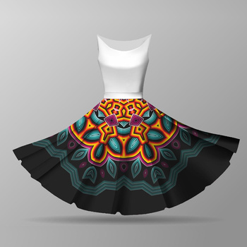 COLORFUL MANDALA - big circle skirt panel
