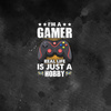 GAMER / schwarz - Paneel (75cm x 80cm) Sommersweat mit Elastan ITY