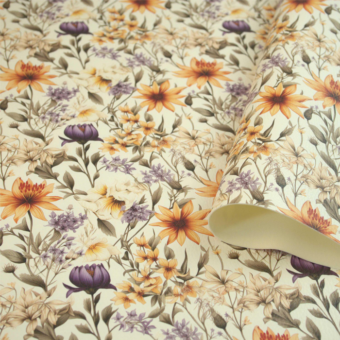 FLOWERS m.5 - dickes geprägtes Kunstleder