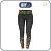 THERMO LEGGINSY DAMSKIE (GRETA) - FOLK ŁOWICKI / czarny - zestaw do uszycia XXXL