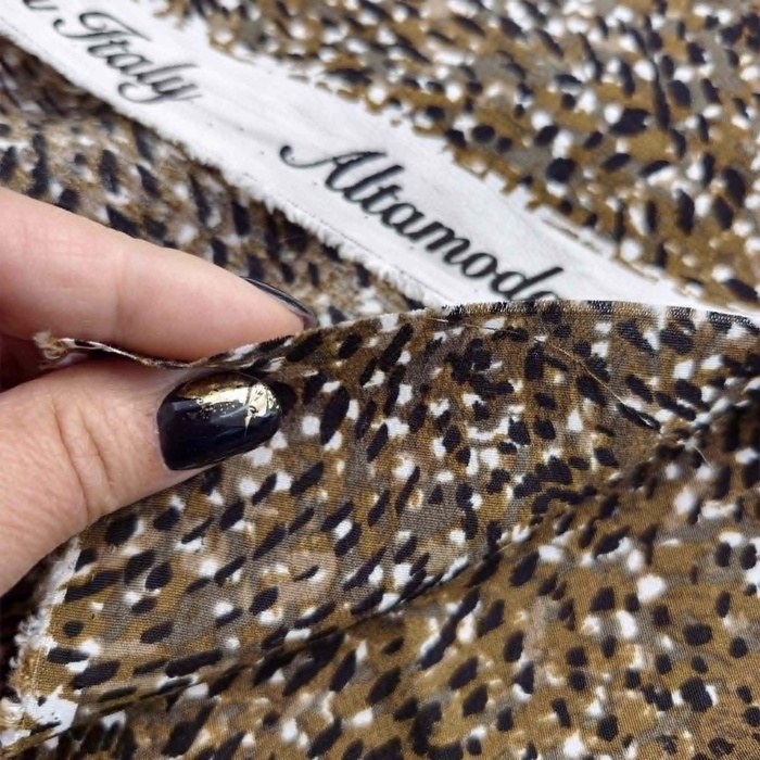 Viscose Crepe - ABSTRACT ANIMAL PRINT / brown