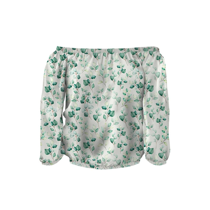 Carmenausschnitt Bluse SOFIA - EUKALYPTEN - Nähset XL