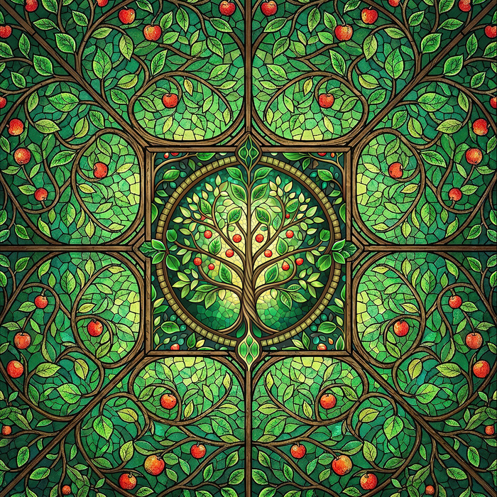 Stained Garden vz. 16 - panel (60cm x 50cm) Voděodolná tkanina Oxford