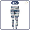 THERMO LEGGINSY DAMSKIE (GRETA) - RENIFERY wz. 3 / granatowy (NORWESKIE WZORY) - zestaw do uszycia XS