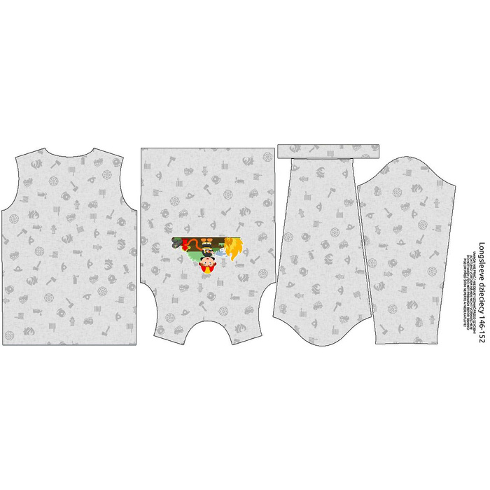 Longsleeve - HASIČ / acid (šedý) - single jersey (110/116)