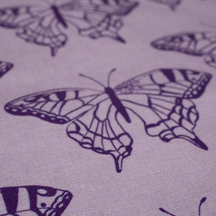 MOTÝLI / purpurová (PURPUROVÍ MOTÝLI) - tkanina bawełniana
