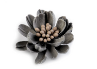 Baumwollblume 3D Applikation - grau