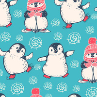 WINTER PENGUINS - looped knit SP250