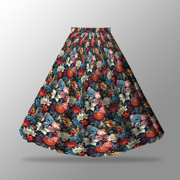 Skirt panel "MAXI"/ Butterfly & flowers wz.10