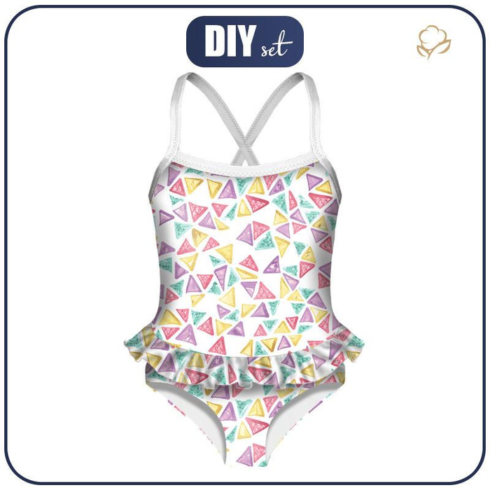 Girl's swimsuit - TROPICAL TRIANGLES - 110-116