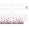 Bardot neckline dress (LILI) - BUTTERFLIES (pat. 1 pink) / white - sewing set - 134-140