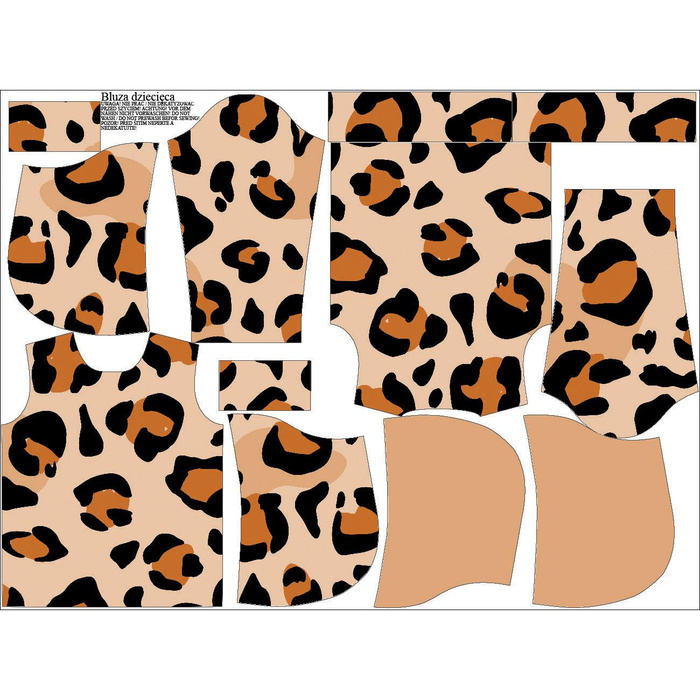 DĚTSKÁ MIKINA S KAPUCÍ (ALEX) - LEOPARD / SKVRNY - teplákovina 122/128