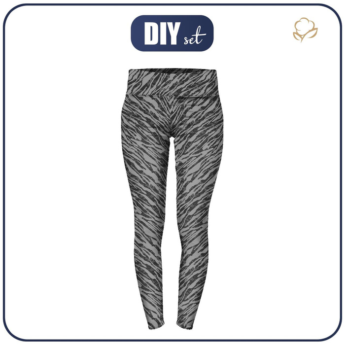 THERMO LEGGINSY DAMSKIE (GRETA) - ZEBRA WZ. 5 / szary - zestaw do uszycia M