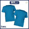 2-PACK - BASIC KID’S T-SHIRT - AZURE (BLUE) - sewing set (128/134)