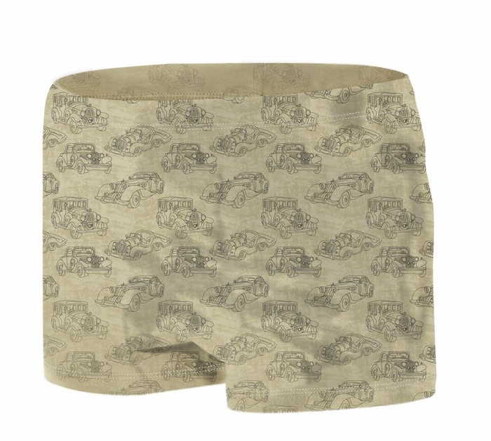 Boy's swim trunks - OLD CARS pat. 2 - sewing set