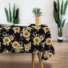 SUNFLOWERS PAT. 6 / black - looped knit fabric with elastane ITY