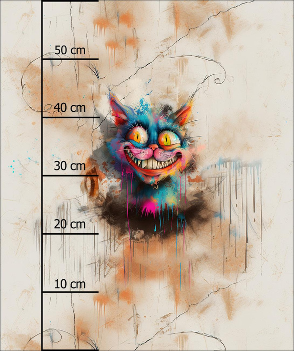 CRAZY CAT - PANEL (60cm x 50cm) tkanina wodoodporna