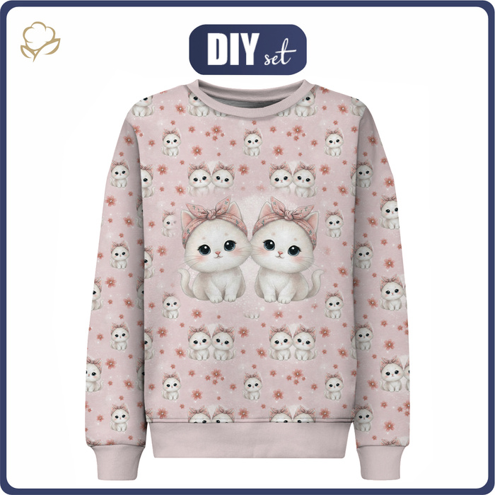 CHILDREN'S (NOE) SWEATSHIRT - KITTY LOVE - sewing set(146/152)