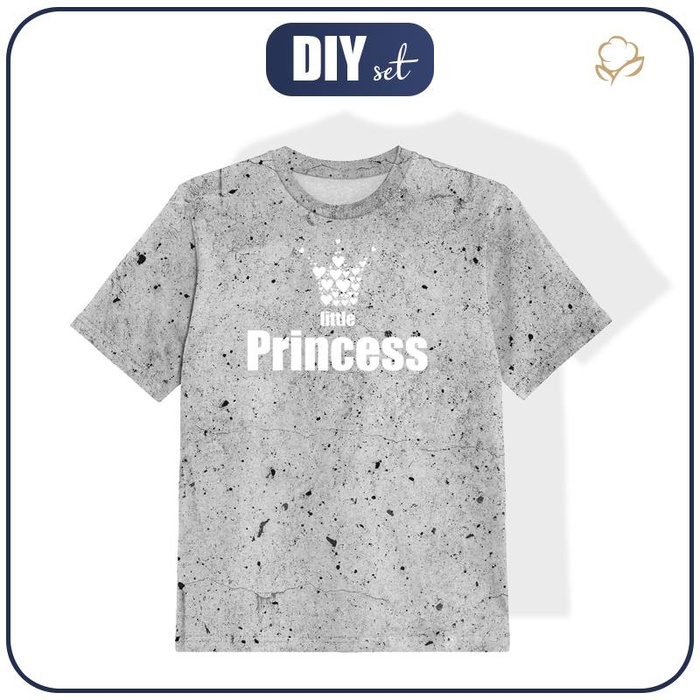 DĚTSKÉ TRIČKO (140/146) -  LITTLE PRINCESS / beton - single jersey 