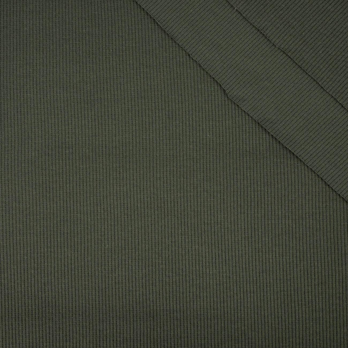 Rib Jersey fabric Unicolour - DARK OLIVE (D-50)