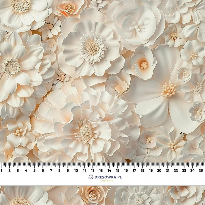 WHITE FLOWERS PAT. 4 - light brushed knitwear