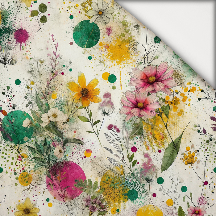 FLORAL REVERIE WZ. 1 - lekka dzianina drapana