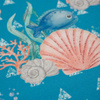 FISH AND SHELLS (MAGICAL OCEAN) / blue - Cotton woven fabric