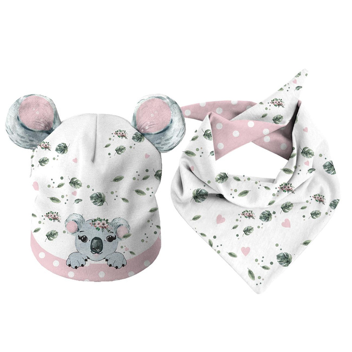 DZIECIĘCA CZAPKA I CHUSTA (TEDDY) - KOALA KAMILA 55-58