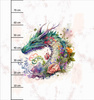 WATERCOLOR DRAGON - panel (75cm x 80cm) SINGLE JERSEY PANEL