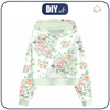 Cropped Hoodie (IDA) - Hortensien / weiß - Nähset