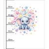 CUTE ELEPHANT - panel (60cm x 50cm) tkanina bawełniana