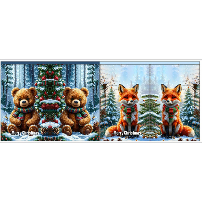 Dárkové pytlíky - CHRISTMAS ANIMALS 3 - Sada šití- VELKÝ