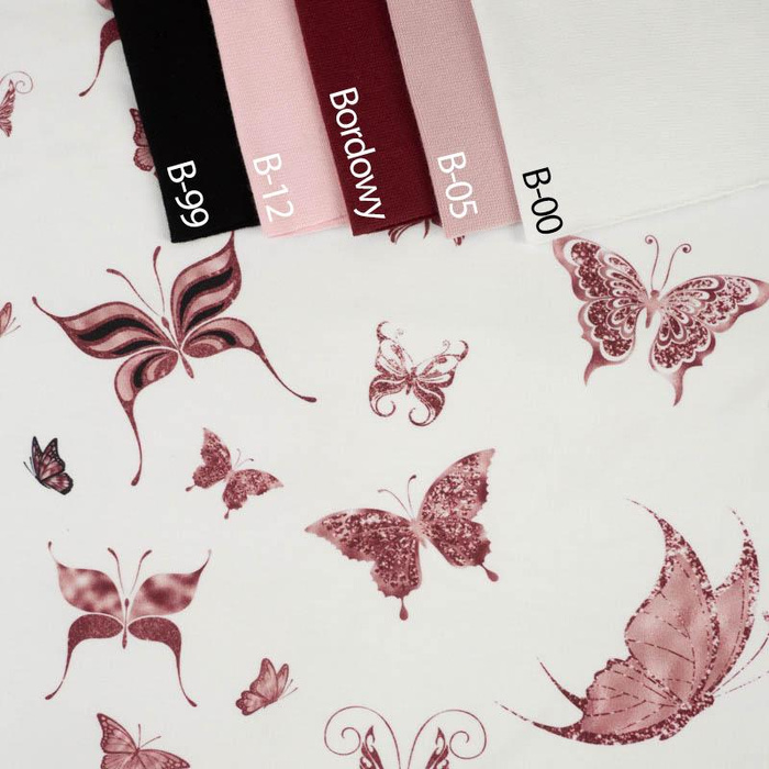 SCHMETTERLINGE (GLITTER SCHMETTERLINGE) / weiß - Lycra 300g