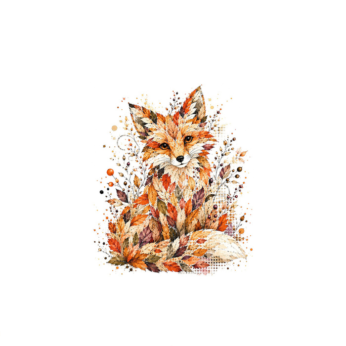 AUTUMN FOX - panel (60cm x 50cm) SINGLE JERSEY