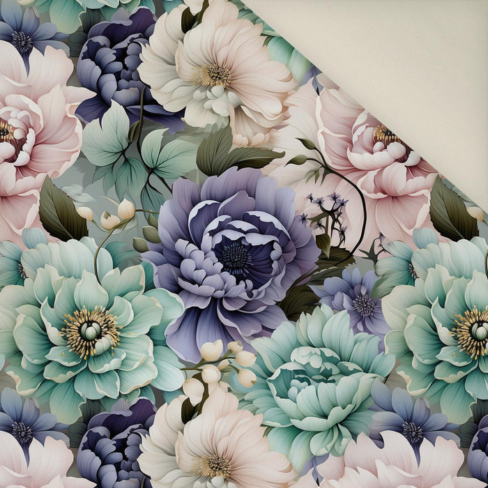 PASTEL FLOWERS WZ.18- Welur tapicerski