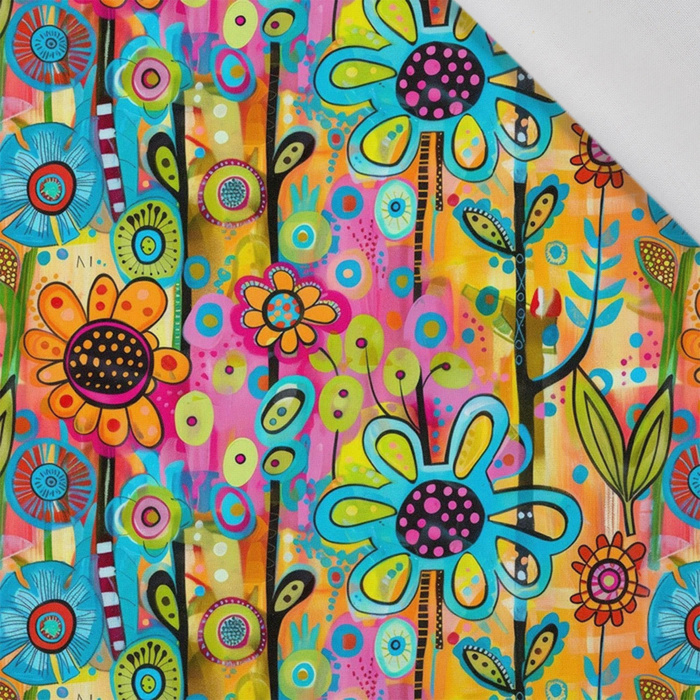 NEON FLOWERS WZ.1 - viscose woven fabric