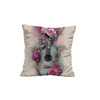 PILLOW 45X45 - GUITAR WITH ROSES - front + back