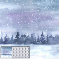 ZIMNÍ KRAJINA VZ. 2 / STROMEČKY (MALOVANÝ LES) - PANORAMICKÝ PANEL 60 cm