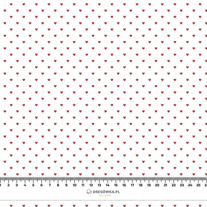 HEARTS pat. 2 / white (VALENTINE'S MIX) - Waterproof woven fabric