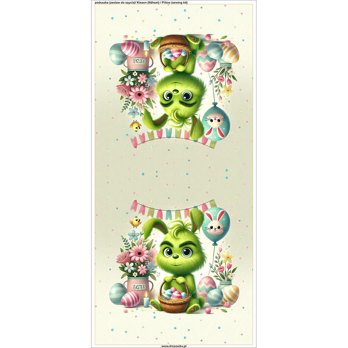 POLŠTÁŘ 45x45 - FUNNY EASTER vz.5 PRANKSTER - Potahový velur - Sada šití