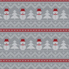 SNOWMEN WITH CHRISTMAS TREES / grey  - Hydrophobic brushed knit