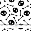 HALLOWEEN TOTENKÖPFE & KNOCHEN / weiß - Wasserabweisende Webware