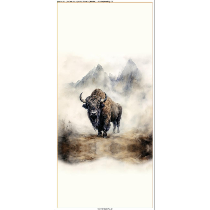 KISSEN 45x45 - WATERCOLOR BISON - Vorderseite + Rückseite