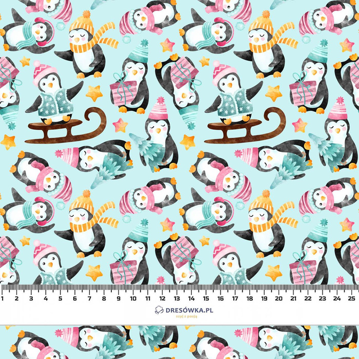 PENGUINS MIX PAT. 1 (CHRISTMAS PENGUINS) - Hydrophobic brushed knit