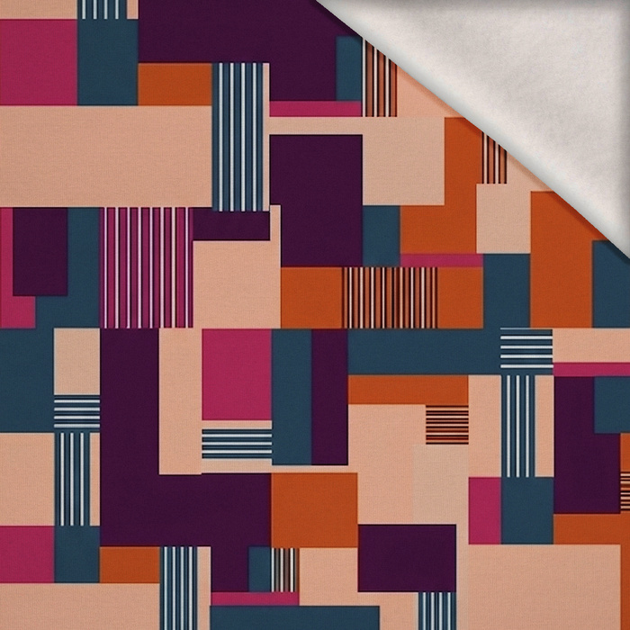 RETRO GEOMETRIC WZ. 1 - teplákovina počesaná s elastanem ITY