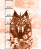 FANTASY WOLF / peach fuzz - Paneel (60cm x 50cm)