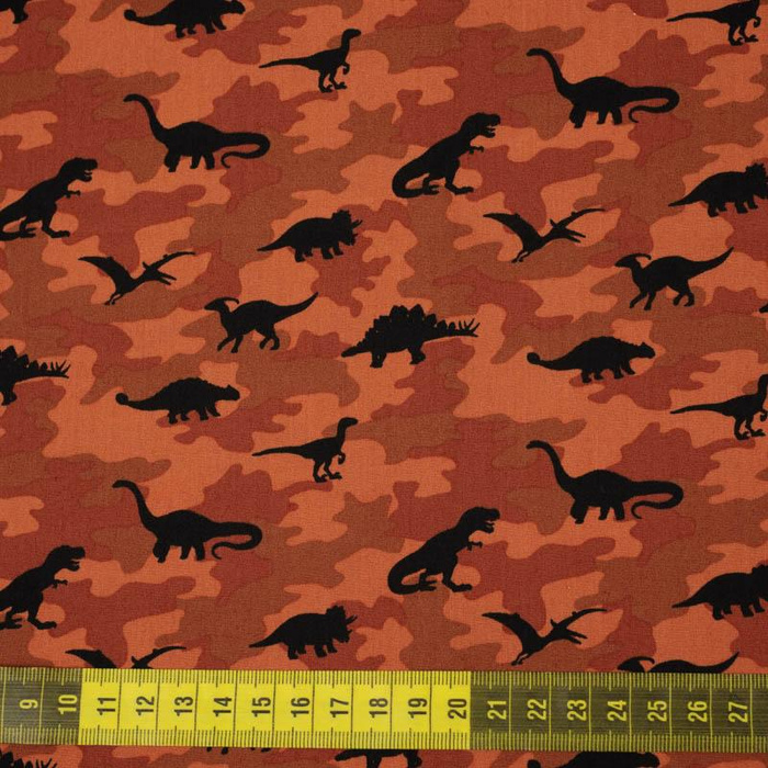 MINI DINO / CAMOUFLAGE ZIEGEL - POPELINE 100% Baumwolle