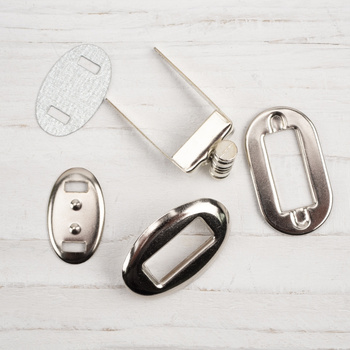 Turn clasp - silver cylinder - set