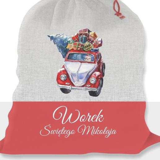 SANTA’S CART - WOREK ŚWIETĘGO MIKOŁAJA - acid wash grey - Cotton woven fabric panel / Choice of sizes