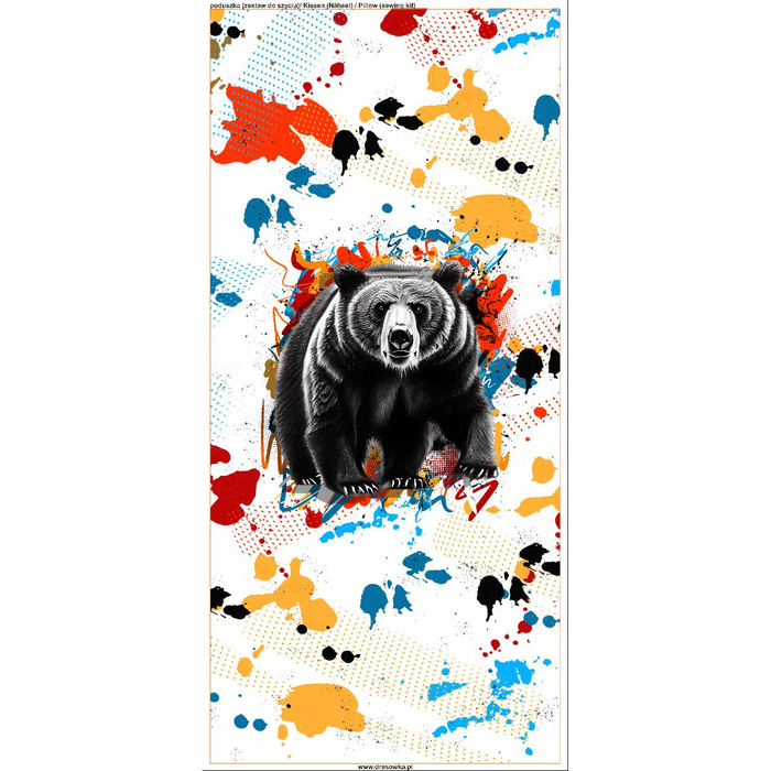 POLŠTÁŘ 45x45 - BEAR / SPECKS - přední + zadní strana